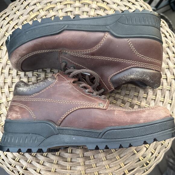 Footprints Birkenstock Brown Leather Lace Up Grunge Ankle Boots 39.5 Women’s 9.5 - Picture 9 of 16